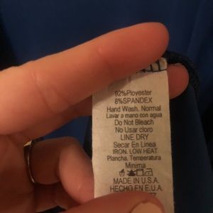 Sz M Flattering Blue Wrap Long Sleeve Mini Dress